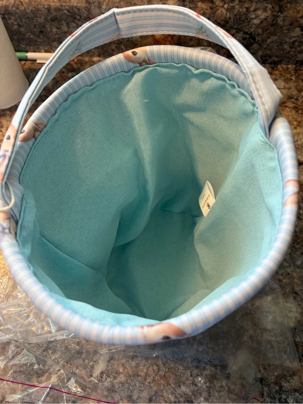 Bums & Roses Light Blue Bunny Drawstring Pouch for Kids